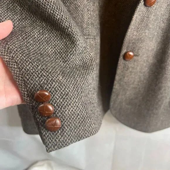 Croft & Barrow Tweed Wool Blend Single Breasted Blazer Jacket Size 44L - Picture 4 of 12